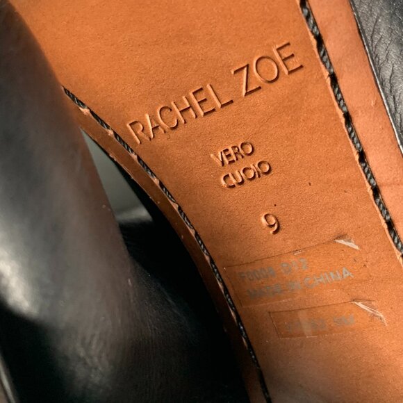 Rachel Zoe Claudia Black Leather and Slouched Suede Mid Calf Boot - Picture 9 of 9